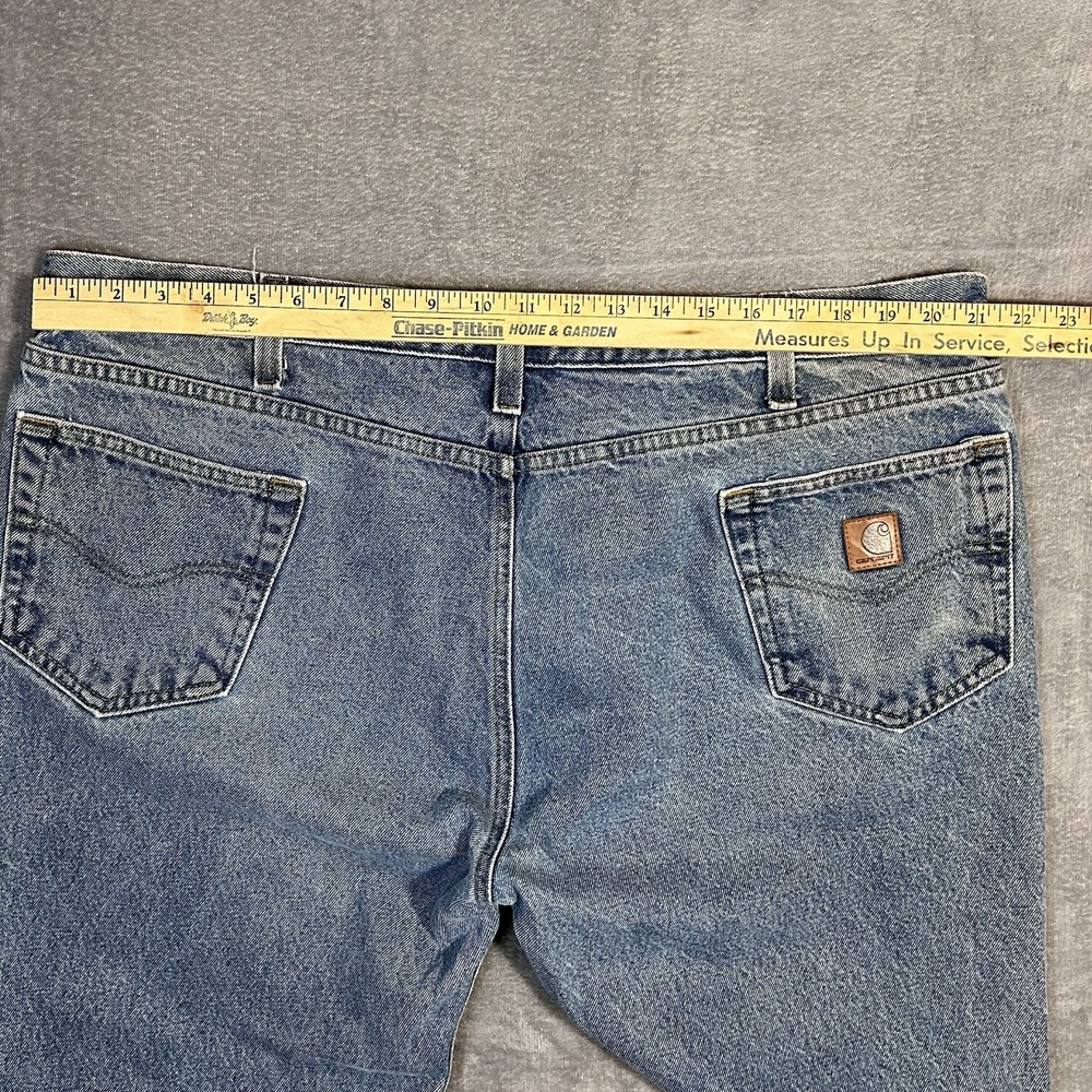 Carhartt Traditional Fit Blue denim Jeans workwear 5 pocket B480 DVB Mens 44x30‎ - Picture 10 of 11